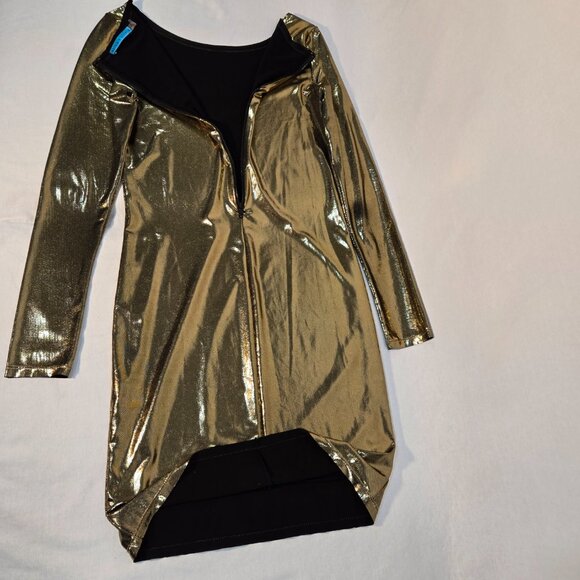 ALICE + OLIVIA Quite Luxury Gold Metallic Tabitha Bodycon Dress Size 6 LIKE NEW! - Picture 7 of 17